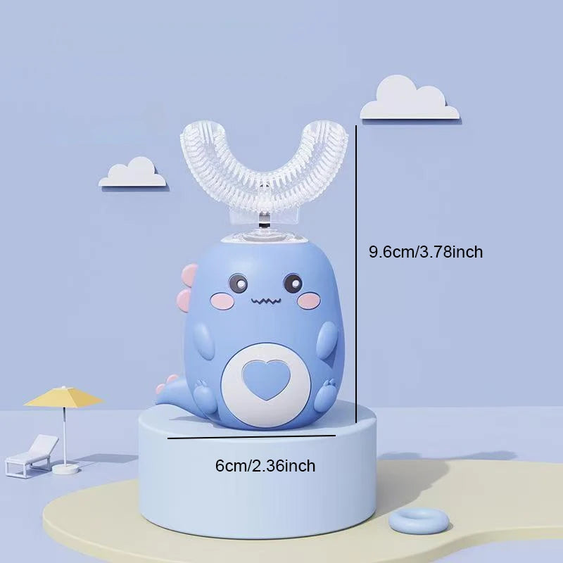 Children U-Shaped Electric Toothbrush 360 Degrees Smart Cartoon Kids Silicone Toothbrush Automatic Rechargeable Sonic Toothbrush